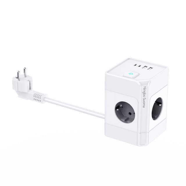 Tower power strip with 4 outlets, USB & Type-C – model E40-1