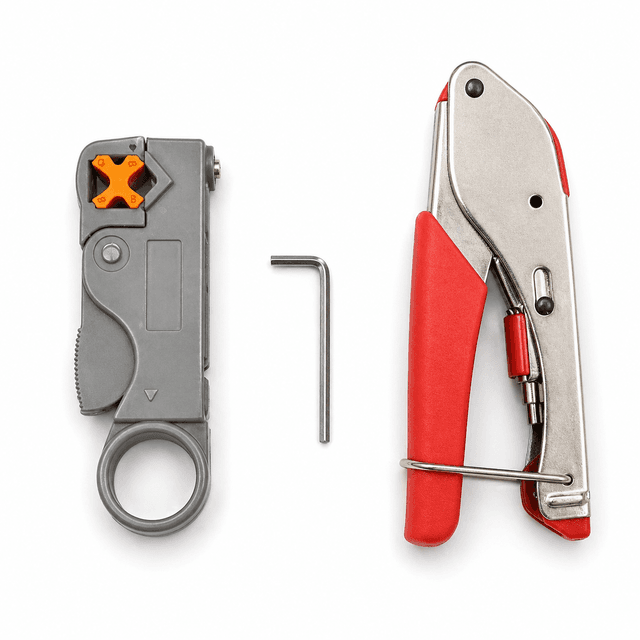 Coaxial Cable Tool Kit – Crimper, Stripper & Allen Key