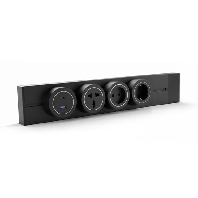 50cm Magnetic Power Track –3 Multi Socket System with 1 USB & Blue LED