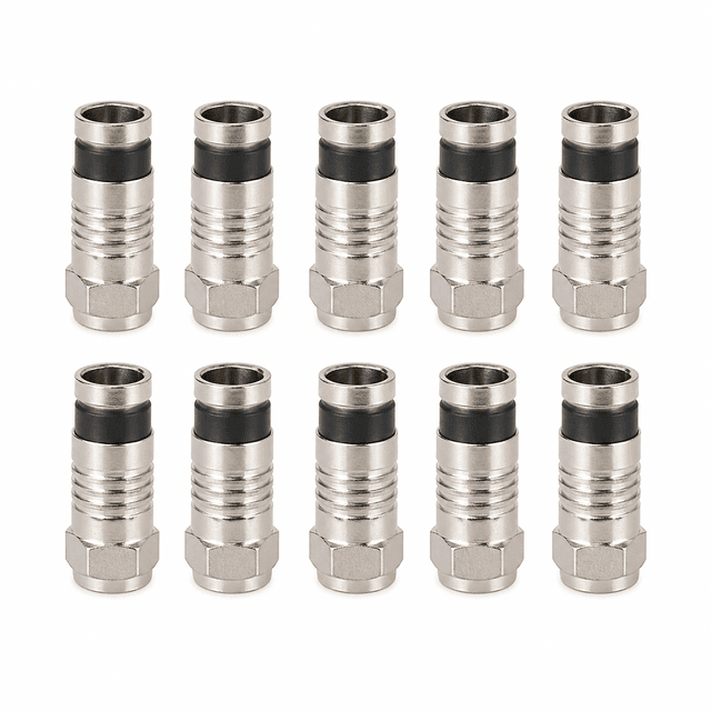 RG6 Compression F Connector – Coaxial Cable Connector – 10 PCS