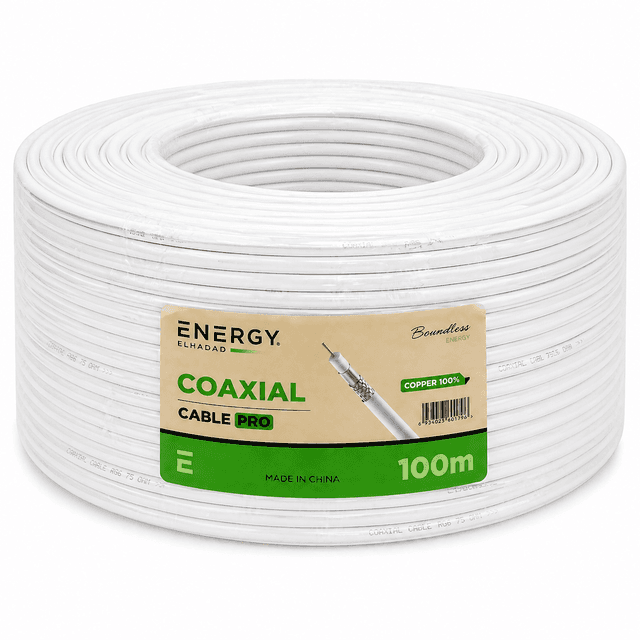 100m Coaxial Cable Roll white– 0.8 CCS – 96 Braids – High Quality