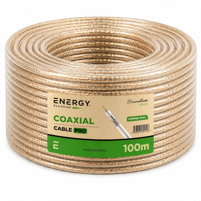 100m Coaxial Cable Roll transparent– 0.8 CCS – 96 Braids – High Quality