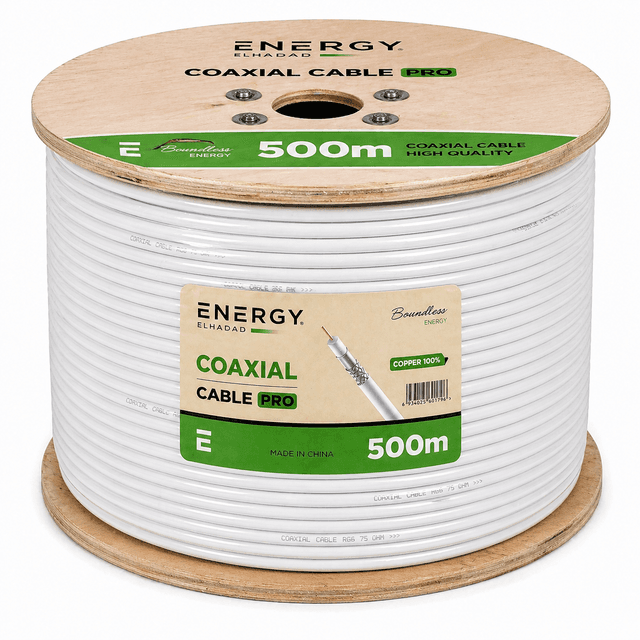 500m Coaxial Cable Roll white– 0.8 CCS – 96 Braids – High Quality