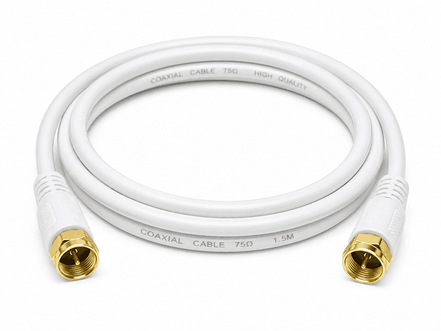 RG6 Coaxial Cable with Dual F Connectors – 1.8M